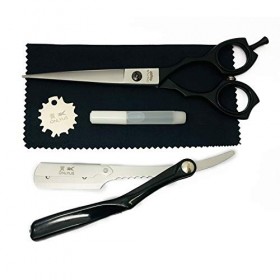 ONLYUS, Ciseaux de coiffeur japonais professionnels 100 % acier inoxydable 420C pour homme et femme 16,8 cm