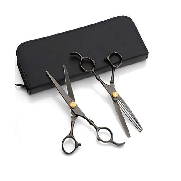 HIJIN 6.0" 8 Pcs Cheveux Ciseaux De Coupe Ensemble, Ciseaux De Coupe De Cheveux, Ciseaux Dilution, avec La Vis De Réglage, Se