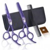 Violet Professional Hair Stylist 6.0 pouces haut de gamme Ciseaux de coiffure Whirlwind Set Barber Scissor Texture Dilution C