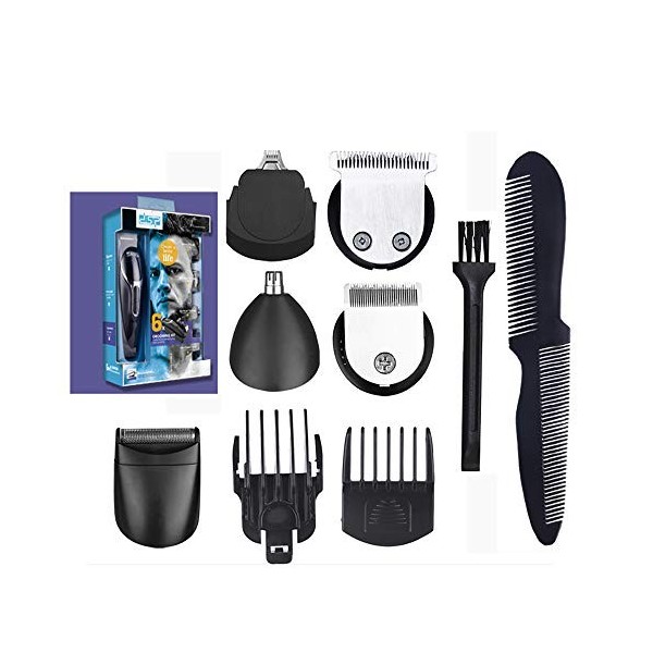 JFFTX Tondeuses À Cheveux Hommes 6 en 1, Kit De Toilettage De Barbe sans Fil Premium, Kit De Coupe De Cheveux pour Enfants Ad