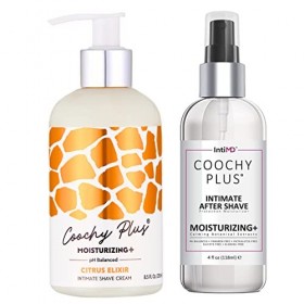 Coochy Plus Kit Complet de Rasage Intime - CITRUS ELIXIR & Organic After Shave Protection Soothing Moisturizer