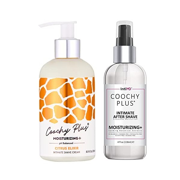 Coochy Plus Kit Complet de Rasage Intime - CITRUS ELIXIR & Organic After Shave Protection Soothing Moisturizer