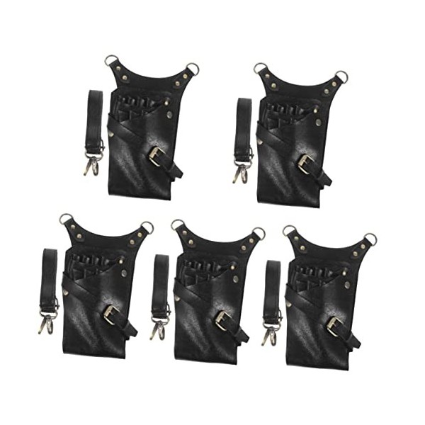 FRCOLOR 2 Pièces Sac à Bandoulière Taille Ciseaux Sac à Ciseaux De Coiffeur Trousse De Coiffure En Cuir Étui à Ciseaux En Cui