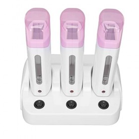 Roll on Wax, 3pcs épilateur Portable avec Base pour Femmes Hommes, Kit de Rouleau de Cire électrique Cire Dépilatoire Portabl