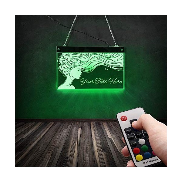 30cm * 19cm cheveux longs dame salon de beauté salon de coiffure personnalisé LED néon signe mural panneau daffichage coupe 