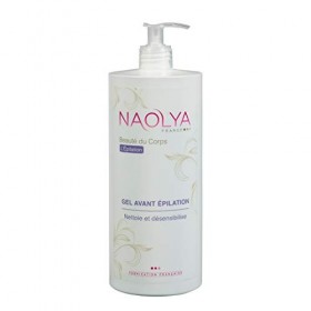 Naolya Gel Avant Epilation - Texture fondante qui ne colle pas, parfum mentholé - flacon 1L