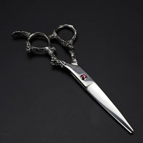 ciseaux de coiffeur Ciseaux de coupe de cheveux, 6 pouces professionnel Japon 440c acier Silver Dragon poignée ciseaux de che...