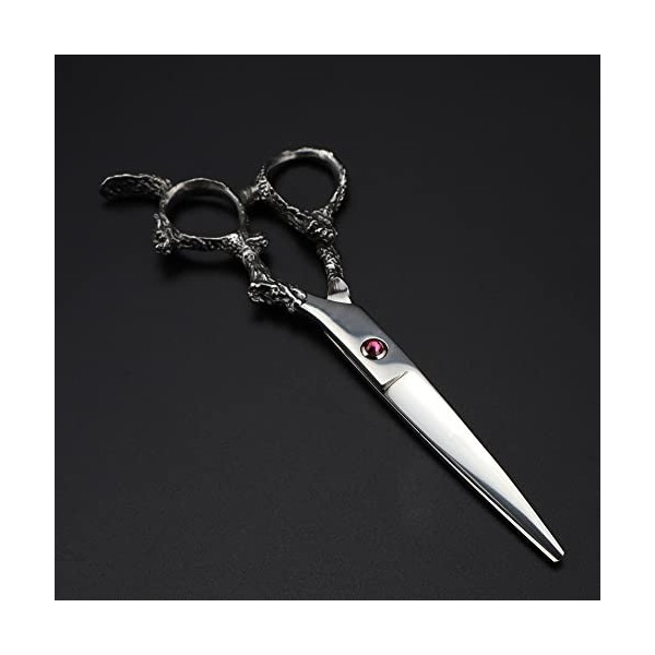 ciseaux de coiffeur Ciseaux de coupe de cheveux, 6 pouces professionnel Japon 440c acier Silver Dragon poignée ciseaux de che