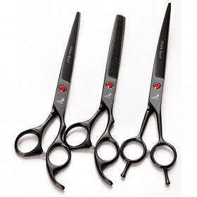 Xiaozhoukeji Outils de Ciseaux de toilettage en Acier Inoxydable for Chien - Amincissement, Ciseaux Droits et incurvés avec P...