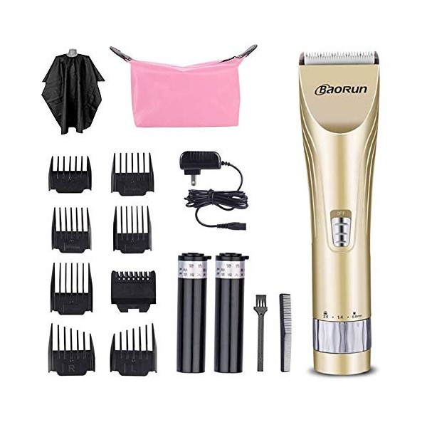 Topchances Tondeuse à cheveux professionnelle rechargeable silencieuse sans fil pour homme, kit de coupe de cheveux portable 