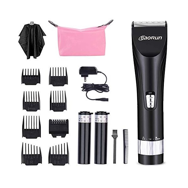 Topchances Tondeuse à cheveux professionnelle rechargeable silencieuse sans fil pour homme, kit de coupe de cheveux portable 