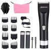 Topchances Tondeuse à cheveux professionnelle rechargeable silencieuse sans fil pour homme, kit de coupe de cheveux portable 