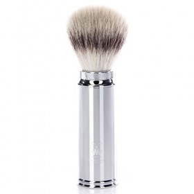 MÜHLE Silvertip Fibre® Brosse à raser de Voyage Manche chromé