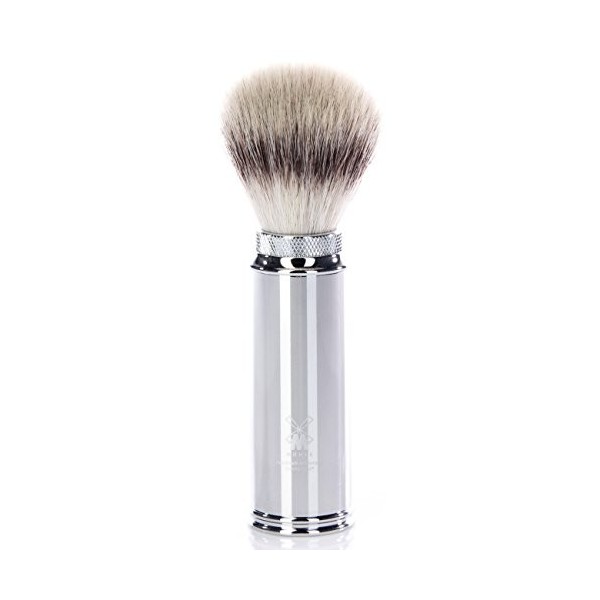 MÜHLE Silvertip Fibre® Brosse à raser de Voyage Manche chromé