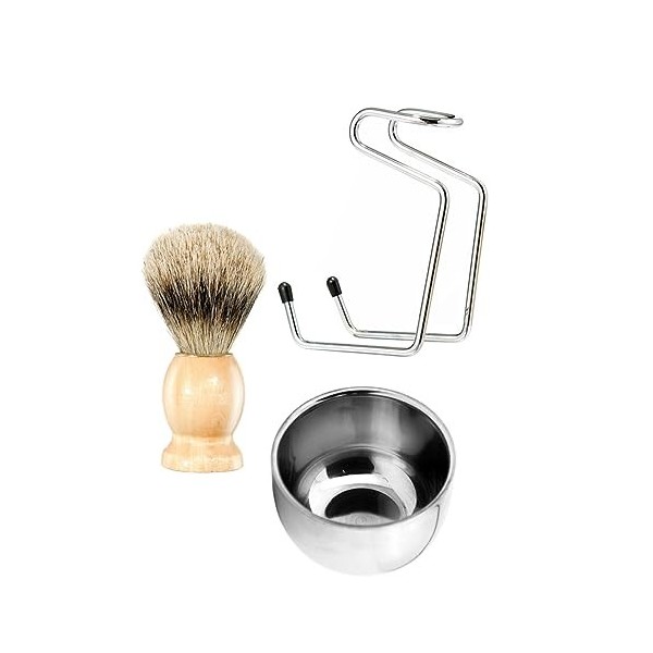 POPETPOP 2 Ensembles Outil De Rasage Tasse De Crème À Raser Brosse À Barbe Pour Hommes Blaireaux De Sécurité Organisateur De 