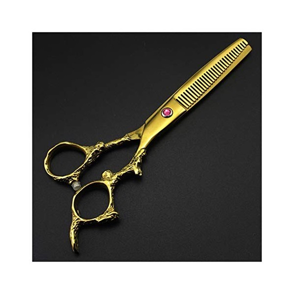Ciseaux de coiffure professionnels de 6 pouces, poignée Golden Dragon, ciseaux de coiffure amincissants, ciseaux de coiffure,