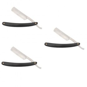 FOMIYES 3 Pièces Rasuradora Para Hombre Échelle De Bois Naturel Fait À La Main Rasoir À Barbe Droite Hommes Rasoirs Pour Rasa