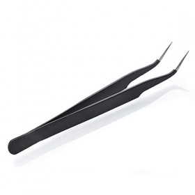 VANGLI Tweezers Antistatic Tweezers Precision Stainless Steel Non-magnetic Curved Tips Tweezer Handicraft Tool For Eyelash Wa