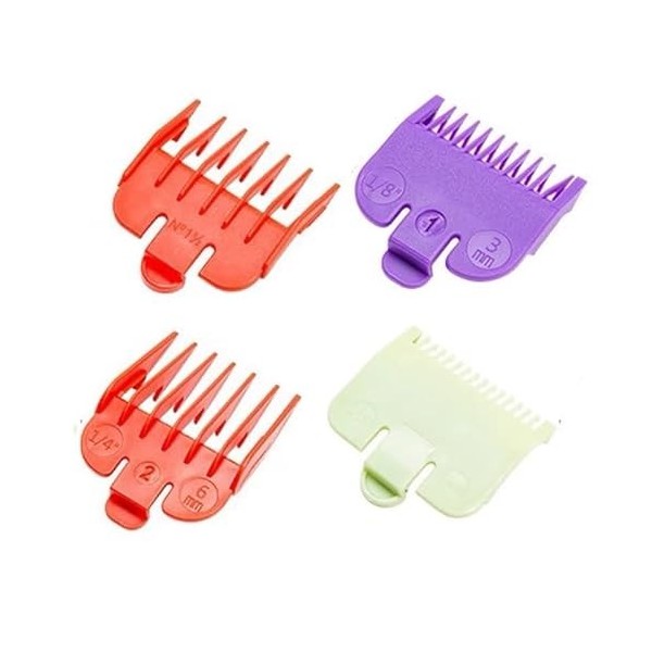 Lot de 4 guides de coupe professionnels compatibles avec la plupart des tondeuses Wahl