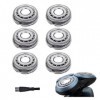 Lot de 6 lames de rechange SH60/72 compatibles avec rasoir électrique Philips Norelco Series 6000, SH60 pour rasoir S6810/82,