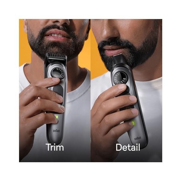 Braun Tondeuse à barbe série 5 et tondeuse à cheveux, 40 réglages de longueur, rechargeable sans fil de 100 minutes et étanch