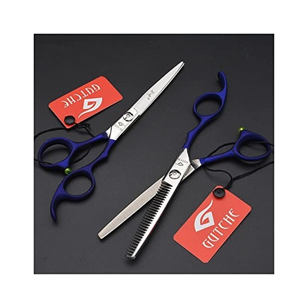 Ciseaux pour couper les cheveux Deux tondeuses à cheveux pour les salons, 1 pince plate + 1 pince clairsemée, multicolore en 