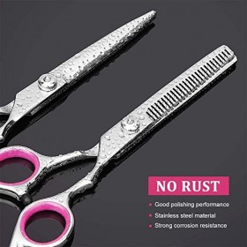 WJY Coiffure Ciseaux Cheveux 9 PCS Professionnel Ciseaux de Coiffure Kit Coupe de Cheveux Ciseaux Pince Cheveux Brosse à Chev...