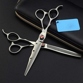 YQGOO Ciseaux à Cheveux à Lame en Acier Inoxydable pour gaucher, Ciseaux de Dissection de Cheveux de Coiffeur, Ciseaux de Coi