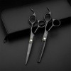 LUCHONG Ciseaux De Coiffure Set 5.5/6.0 Inchstainless Professional Barber Outil De Haute Qualité Noir Dents Ciseaux Plat Cisa