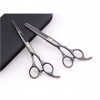 LUCHONG Ciseaux De Coiffure Set 5.5/6.0 Inchstainless Professional Barber Outil De Haute Qualité Noir Dents Ciseaux Plat Cisa