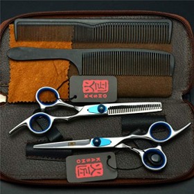 Professionnel Haut de Gamme Bleu droitier 6.0 Pouces Coiffeur Coiffure Ciseaux Cheveux Set Ciseaux de Coiffure rhéofluidifian