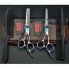 Professionnel Haut de Gamme Bleu droitier 6.0 Pouces Coiffeur Coiffure Ciseaux Cheveux Set Ciseaux de Coiffure rhéofluidifian