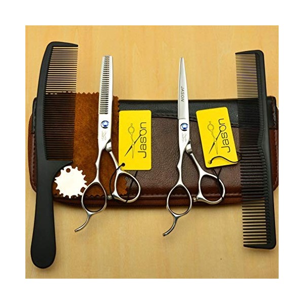 Professionnel Haut de Gamme Gauche Silver Handed 5.5/6.0 Pouces Set Plum poignée Salon de Coiffure Ciseaux de Coiffure Salon 