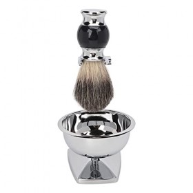 Outil de brosse à barbe à savon, Kits de brosse à barbe humide longue durée Brosse douce 4 en 1 Coupe rapide Prise confortabl