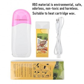Saluaqui Machine de Chauffage de Cire, Machine de Chauffage de Rouleau Dépilatoire de Cire 100pcs Papier ciré + Ensemble Dép