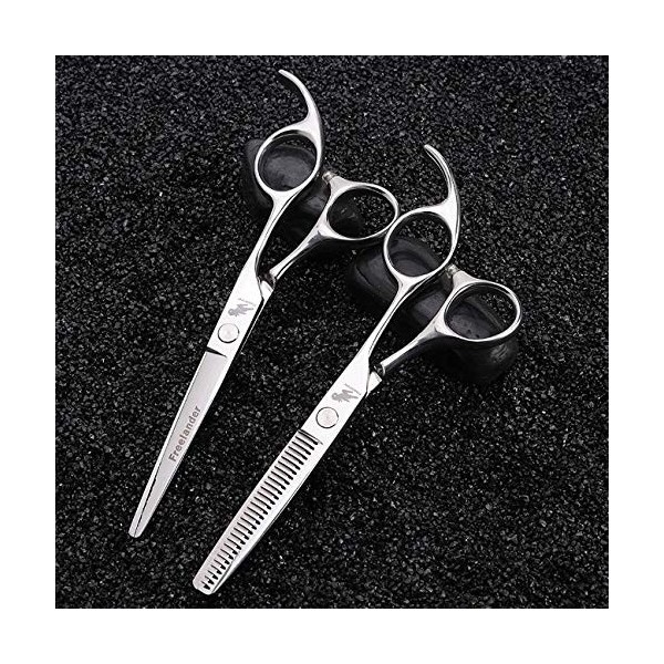 KOAIEZ Ensembles De Ciseaux De Coupe De Cheveux De 5,5/6,0 Pouces Argent , Cisaillements De Coiffure en Acier Inoxydable Ci