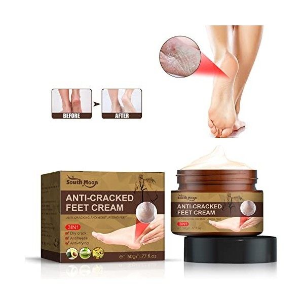 Foot Crack Cream, Crèmes Anti-Crevasses Talons,Anti-Cracking Frostbite Moisturiser, Crème Pieds Hydratante Adoucissante Pour 