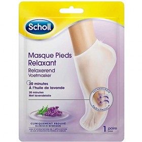 SCHOLL Lot de 3 Masques Pieds Relaxant et Hydratant huile de lavande