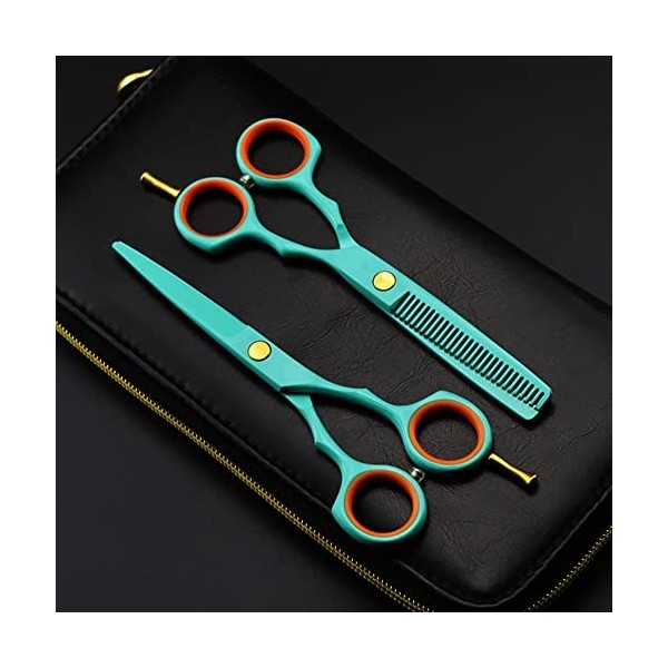 Ciseaux de coupe de cheveux, 5.5inch Professional Japon 440c Steel Light Green Scissor Hair Scissors Cutting Barber Haircut A