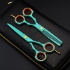 Ciseaux de coupe de cheveux, 5.5inch Professional Japon 440c Steel Light Green Scissor Hair Scissors Cutting Barber Haircut A