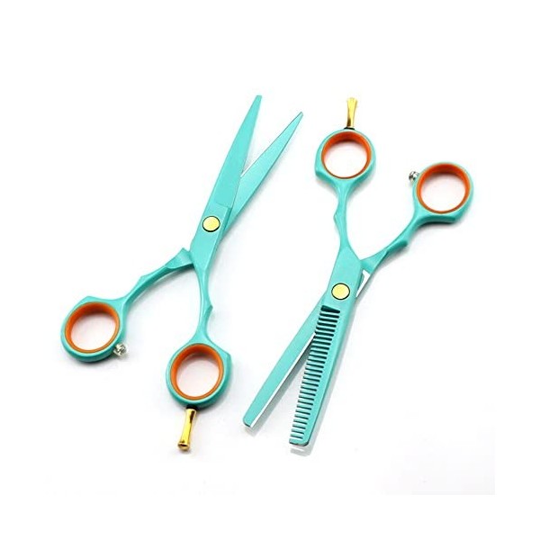 Ciseaux de coupe de cheveux, 5.5inch Professional Japon 440c Steel Light Green Scissor Hair Scissors Cutting Barber Haircut A