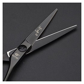 Ciseaux de coiffure professionnels, cheveux de rasoir professionnels noirs, cisailles plates, ciseaux de texturation pour sal