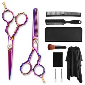 XJST Kit de Ciseaux de Coiffure, Kits de citoyenne à la Maison de Bricolage Home Tondonnier pour Couches Bangs, Bobs, Coupes 