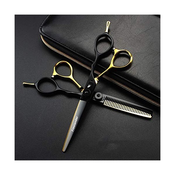 Ciseaux de Coupe de Cheveux 6.0" Set - Ciseaux de Coiffure Dilution Styling Shears Toilettage Kit en Acier Inoxydable - Salon