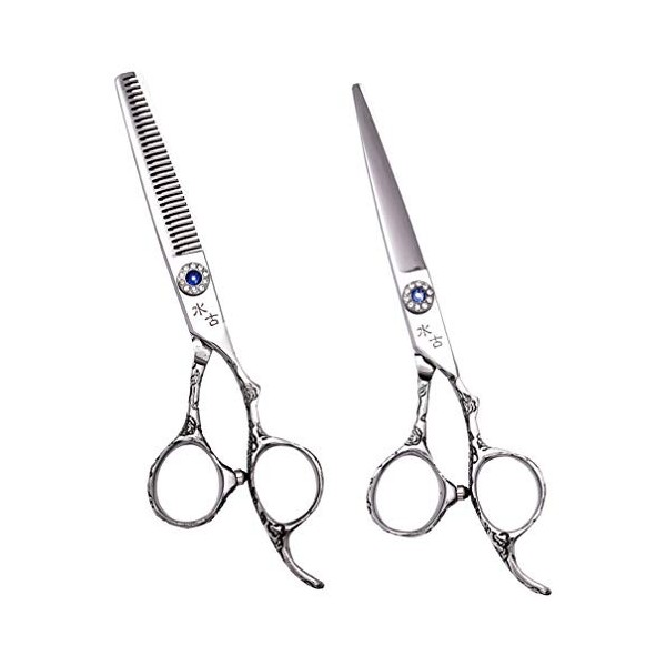 Professional 6.0 Pouces Salon de Coiffure Et Coupe de Cheveux Ciseaux Amincissants Ciseaux peignage Argent en Acier Inoxydabl