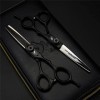 KOAIEZ Salon Noir De 6,0 Pouces Salon Barber Shears Cisqueurs, Cisaillements De Coiffure en Acier Inoxydable Coupes De Coupe