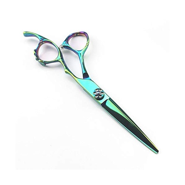 ciseaux de coiffeur Ciseaux de coupe de cheveux, 6 pouces Japon 440c vert coupe ciseaux de salon de coiffure coupe coiffeur c