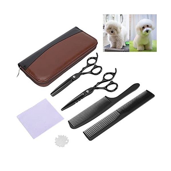 Cutting Scissors, Thinning Scissors with Comb Hair Cutting Scissors Set with Bag for Pet Hair