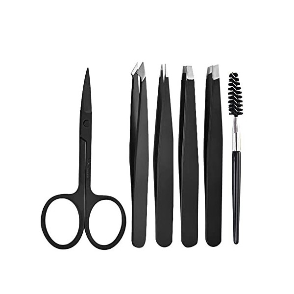 aolichun pincettes Tweezers à Sourcils en Acier Inoxydable en Acier Inoxydable de 6 pièces Set Tool Slant Tool Tool Clip pinc