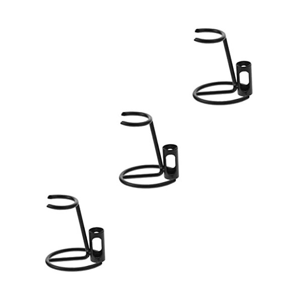 FRCOLOR Lustreur Ongle 5Pcs Porte-Rasoir Noir Acier Inoxydable Blaireau Homme Métal Supports Métalliques